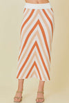 Hotty Totty Midi Skirt in Rust Multi Color