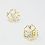 Flower Girl Stud Earrings in Gold