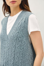 Passing Through Sweater Dress in Grey/Blue