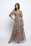 Ballroom Beauty Maxi Dress in Taupe/Brown