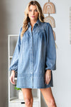 Hush The Fuss Dress in Denim