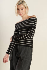 Stripe A Pose Sweater in Black/White