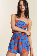 Waves of Summer Tube Top in Blue/Orange