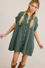 On The Way Dress In Hunter Green