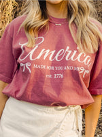 America Made For You and Me Graphic Tee in Red