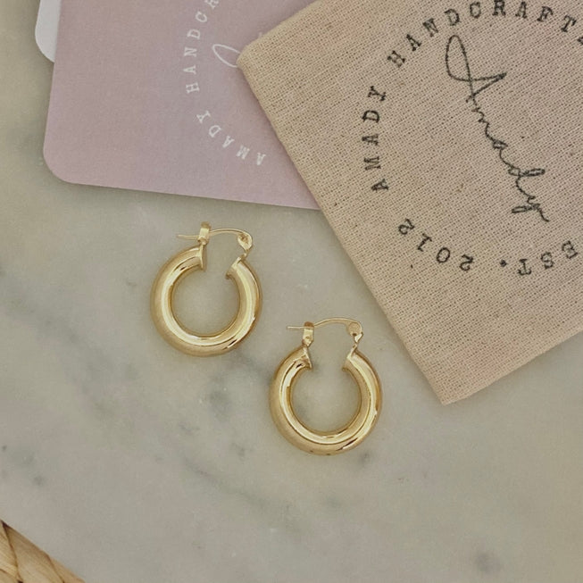 Of The Essence Hoop Earrings in Gold