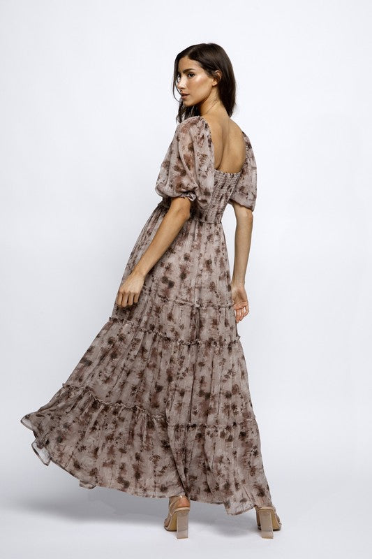 Ballroom Beauty Maxi Dress in Taupe/Brown