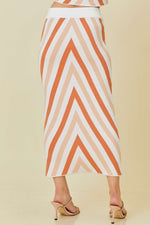 Hotty Totty Midi Skirt in Rust Multi Color