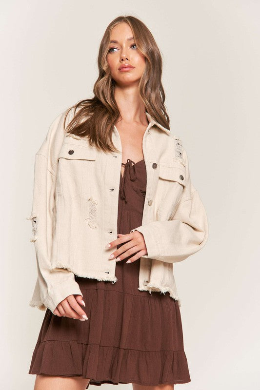 Going With The Seasons Jacket in Oatmeal
