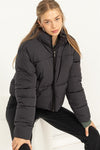 On The Edge Puffer Jacket in Black