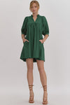 Afternoon Date Dress in Hunter Green