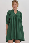 Afternoon Date Dress in Hunter Green