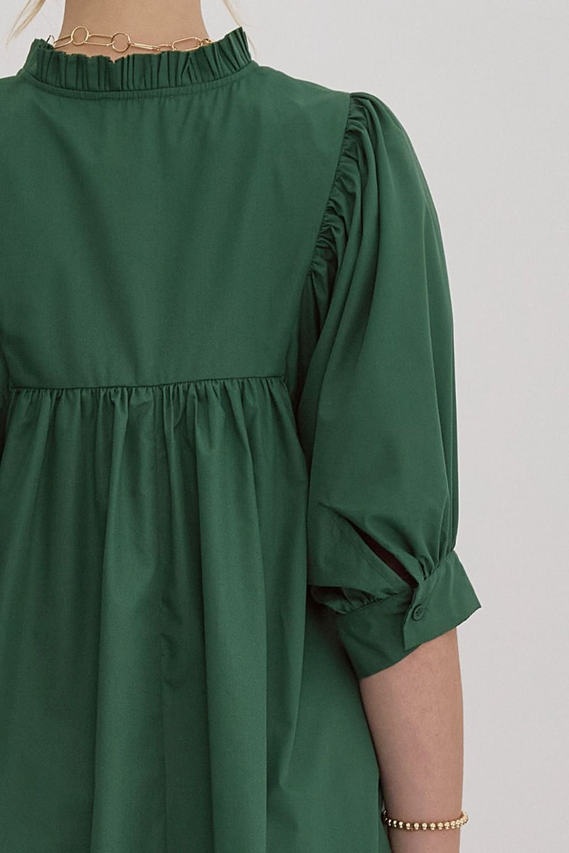 Afternoon Date Dress in Hunter Green