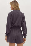 Weigh Your Options Romper in Charcoal