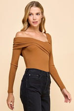 Made For You Bodysuit in Camel