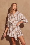 Havana Holiday Romper in Tan/Off White