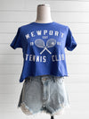 Newport Tennis Club Cropped Graphic Tee in Blue