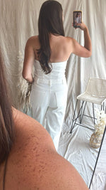 Tell Me About It Jumpsuit in White Denim