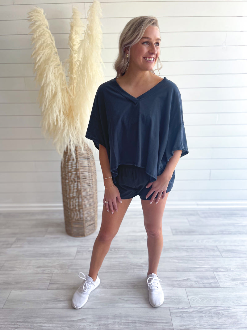 Keeping It Basic Top in Navy