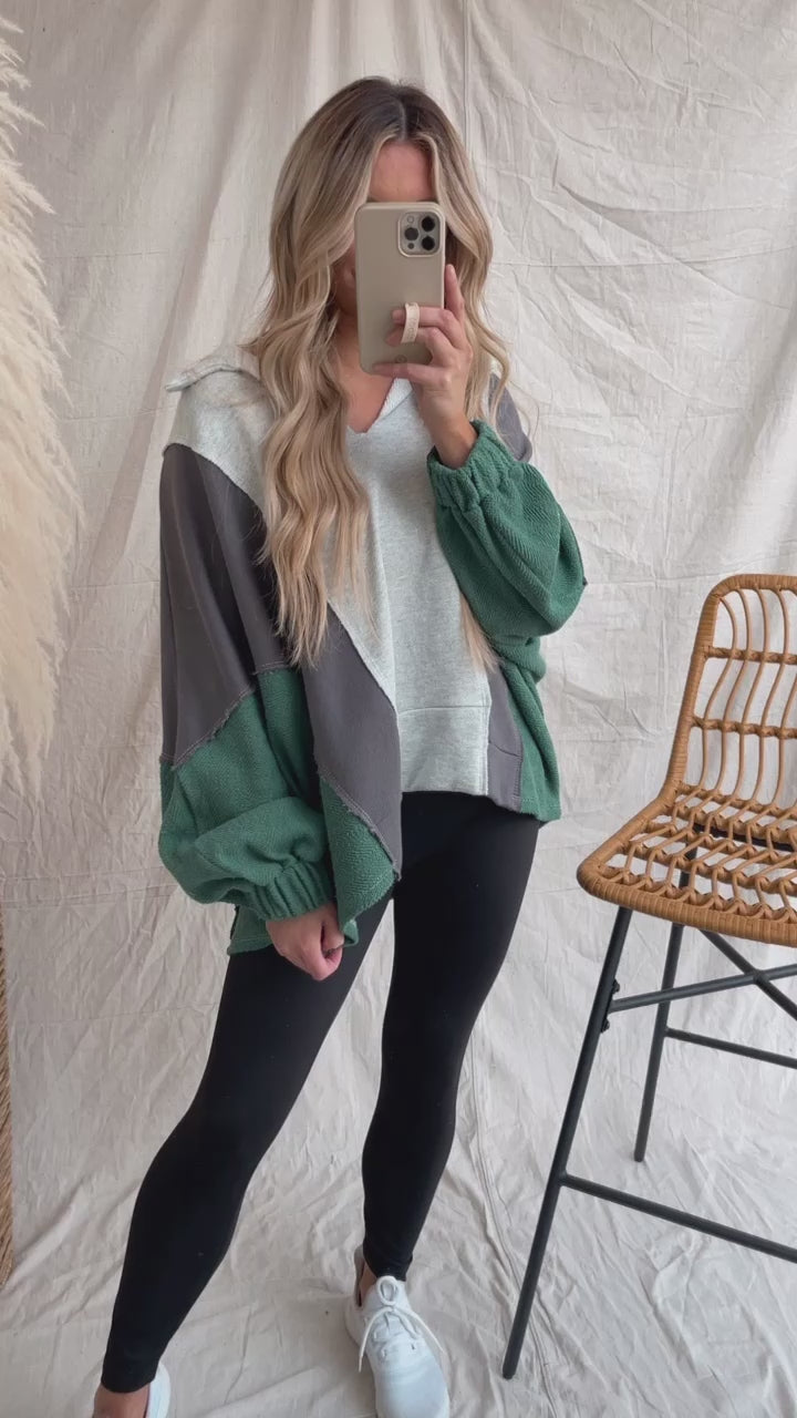 Since When Pullover in Charcoal/Green