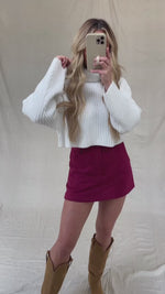 Yours Truly Skort in Burgundy