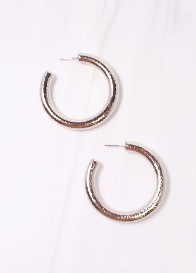 Try Again Hoop Earrings in Silver