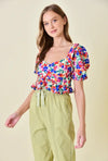 May Flowers Top in Multi Color