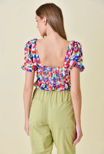 May Flowers Top in Multi Color