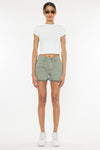 Off The Grid Denim Shorts in Olive