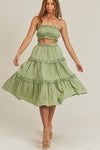 Cabana Crush Midi Skirt in Green