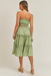 Cabana Crush Midi Skirt in Green