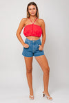 Hot In Here Halter Tank Top in Coral