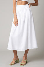 Getting Lucky Midi Skirt in Off White