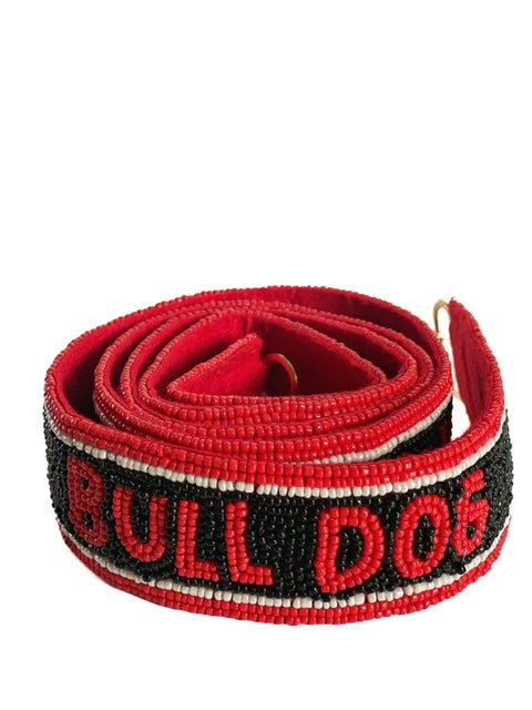 Beaded Purse Strap- Black/Red
