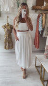 Getting Lucky Midi Skirt in Off White
