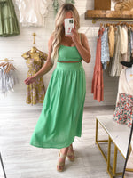 Getting Lucky Midi Skirt in Green