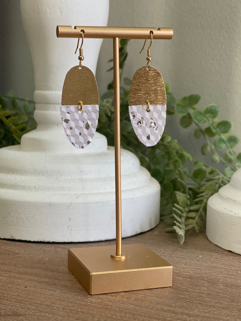 The Audrey Earrings in Gold/White